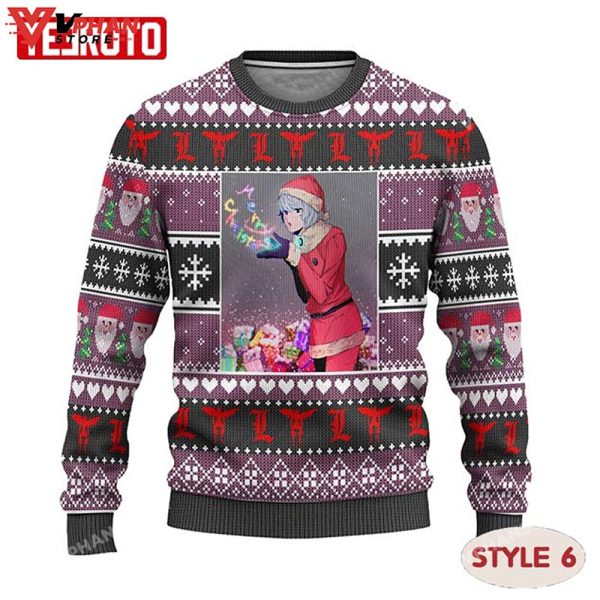 Death Note Anime Manga Characters Waifu Xmas Ugly Sweater