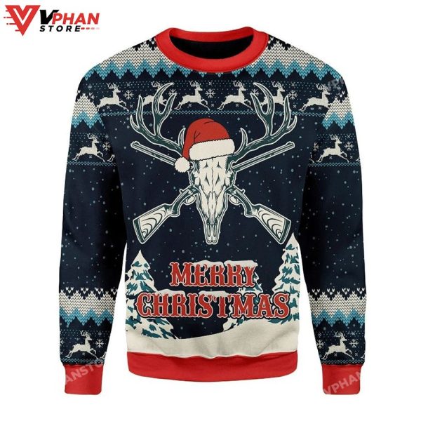 Deer Hunting Ugly Christmas Sweater 3D All Over Print