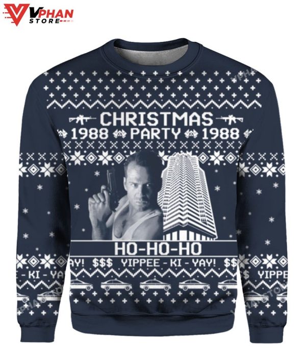 Die Hard Christmas Party 1988 Ugly Sweater, Meme Funny Sweater