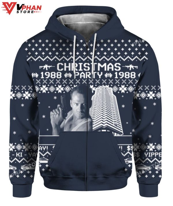 Die Hard Christmas Party 1988 Ugly Sweater, Meme Funny Sweater