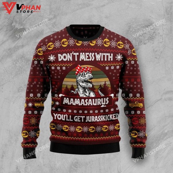 Dinosaur Mom Ugly Christmas Sweater 3D All Over Print