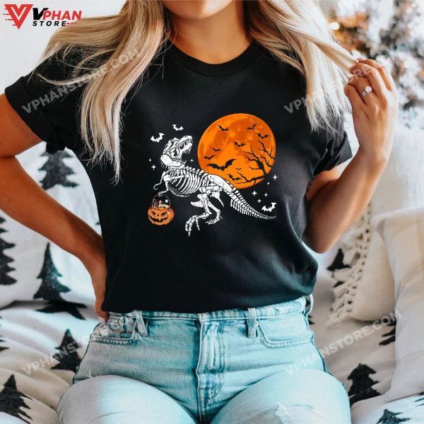 Dinosaur Skeleton Halloween Costume For Women And Men T-Shirt