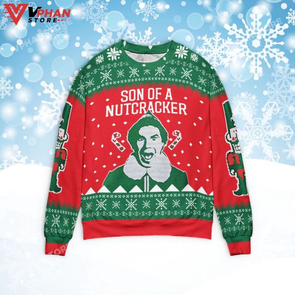 ELF Son Of A Nutcracker Sweater, Meme Funny Christmas Sweater