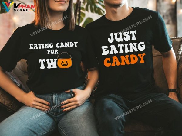 Eating Candy For Two Shirt Halloween Pregnancy Announce Mom Dad To Be Gift