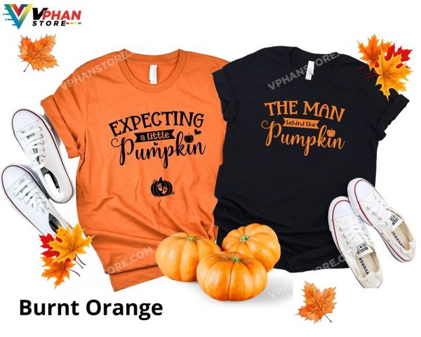 Expecting A Little Pumpkin Fall Pregnancy Announcement Shirts Pregnant Couple Halloween Costumes