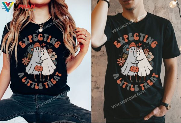 Expecting A Little Treat Halloween Couple Pregnancy Announcement Baby Gift Pregnant Shirt