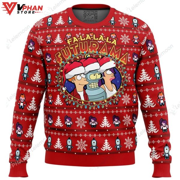 Fa-La-La-La Futurama Ugly Christmas Sweater, Meme Funny Sweater