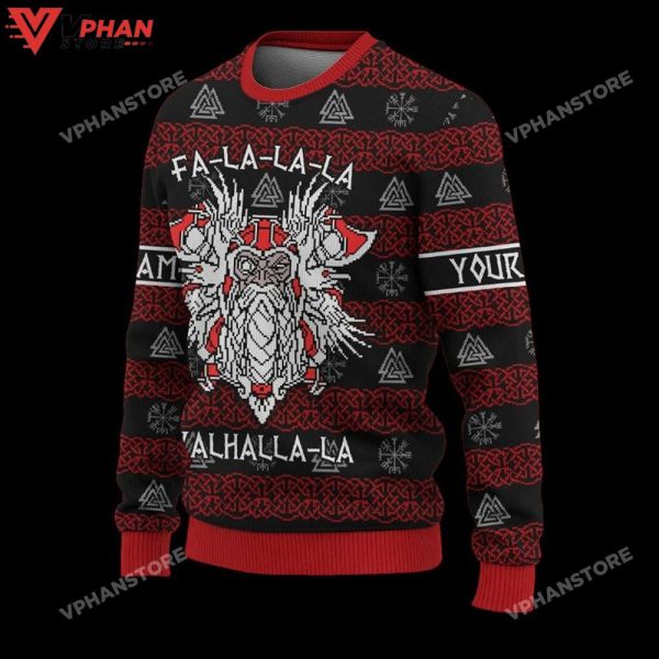 Fa-la-la-la-la Valhalla Viking Warrior Odin God Ugly Sweater