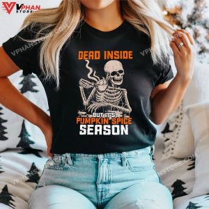 Fall Thanksgiving Halloween Pumpkin Skeleton Decorations T Shirt 1