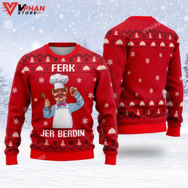 Ferk Jer Berdin The Swedish Chef Christmas Ugly Sweater