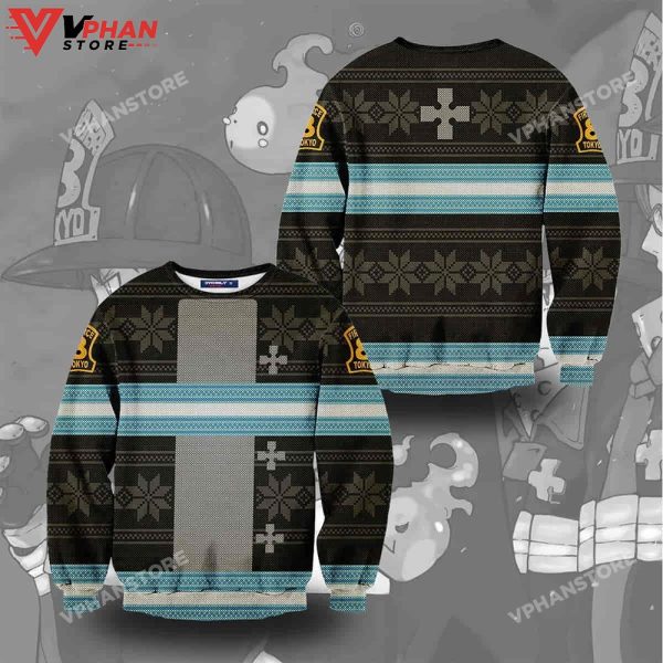 Fire Force Christmas Wool Knitted Ugly Christmas Sweater