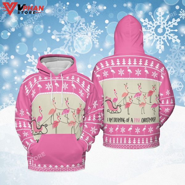 Flamingo I’m Dreaming Of A Pink Christmas Vintage Cute Sweater