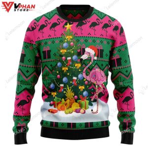 Flamingo Tree Ugly Christmas Sweater 1