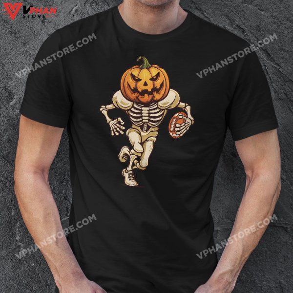 Football Skeleton Halloween, Men Boys Football Halloween T-Shirt