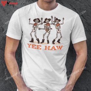 Funny Cowboy Skeleton Dancing Yeehaw Western Halloween Gifts For Horror Fans