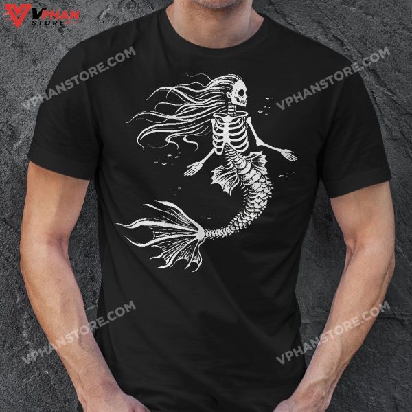 Funny Halloween Mermaid Skeleton Gift Cool Scary Costume