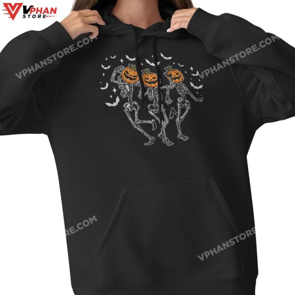 Funny Halloween Pumpkin Dancing Skeleton Costume T-Shirt