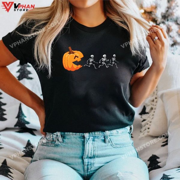 Funny Halloween Pumpkin Skeletons Jack O Lantern T-Shirt