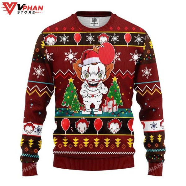 Funny Pennywise It Horror Movie Xmas Ugly Christmas Sweater