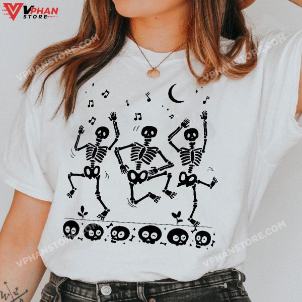 Funny Skeletons Dance, Funny Halloween For Mens Womens Kids T-Shirt