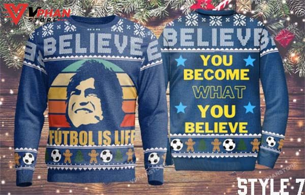 FutBol Is Life 3D Sweatshirt Christmas Believe Ted Lasso Sweater