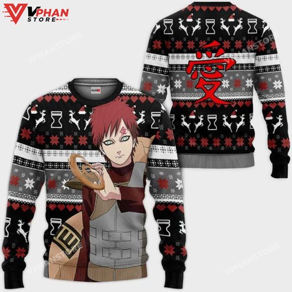 Gaara Anime Knitted 3D Sweatshirt Ugly Christmas Sweater