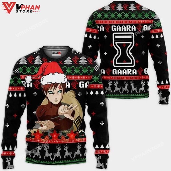 Gaara Nrt Anime Xmas Knitted Ugly Christmas Sweater