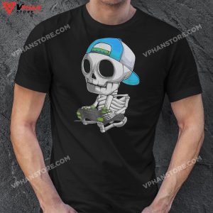 Gamer Skeleton Halloween Costume Boys Men Kids Youth Teens T Shirt 1