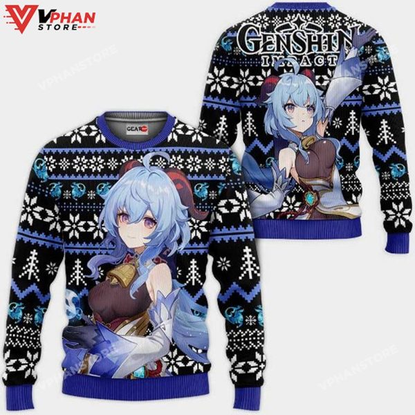 Ganyu Genshin Impact Anime Xmas Ugly Christmas Sweater