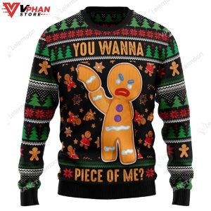 Gingerbread Man You Wanna Piece Of Me Christmas Sweater 1