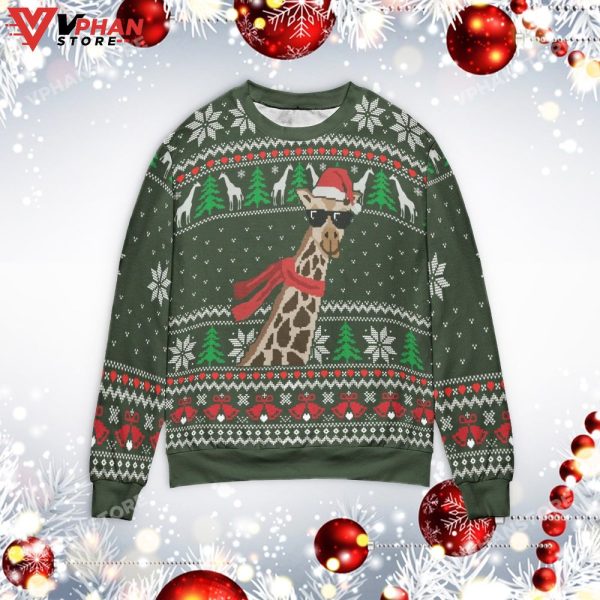 Giraffe Ugly Christmas Sweater, Meme Funny Sweater