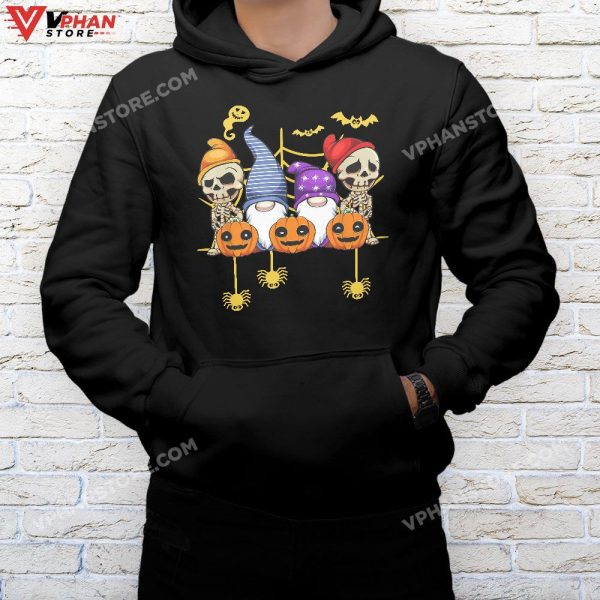 Gnomes Skeleton Lazy Halloween Costume Cute Gnome Skull T-Shirt