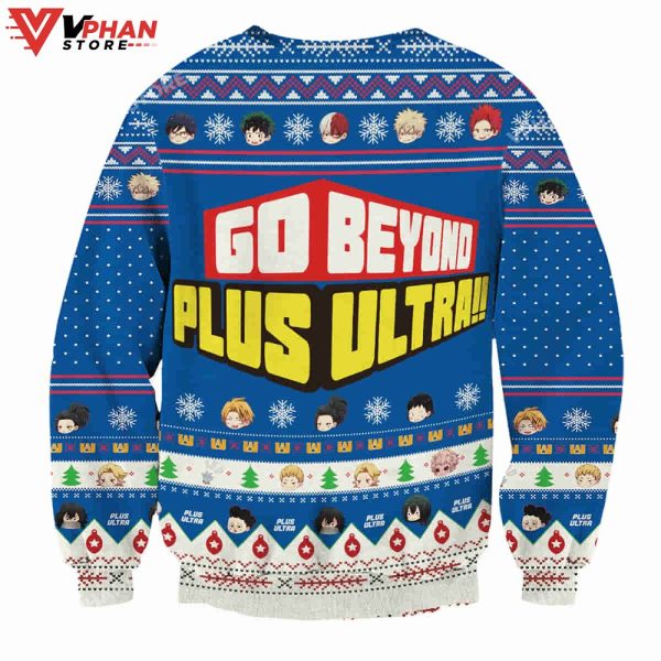 Go Beyond Plus Ultra My Hero Academia Wool Knitted Ugly Sweater