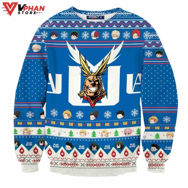 Go Beyond Plus Ultra My Hero Academia Wool Knitted Ugly Sweater