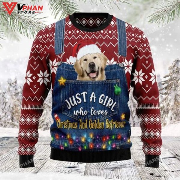 Golden Retriever Ugly Christmas Sweater Wool Knitted