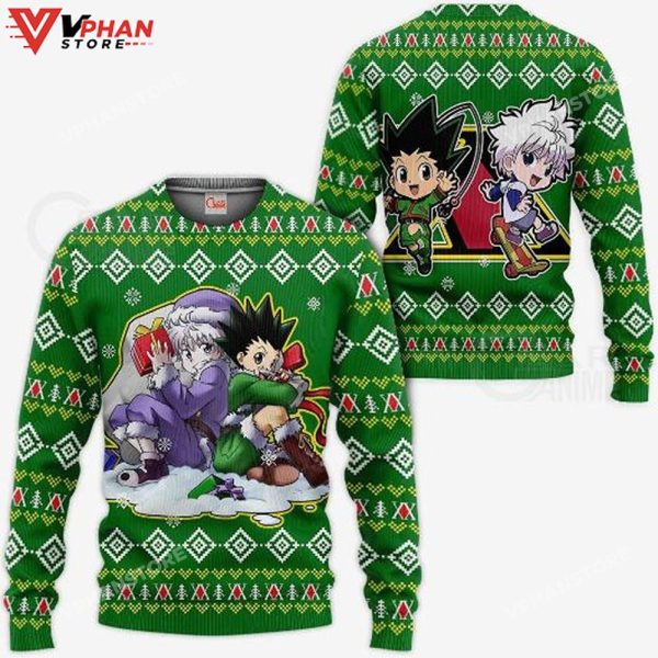 Gon Killua Hxh Ugly Christmas Sweater Hunter X Hunter Anime