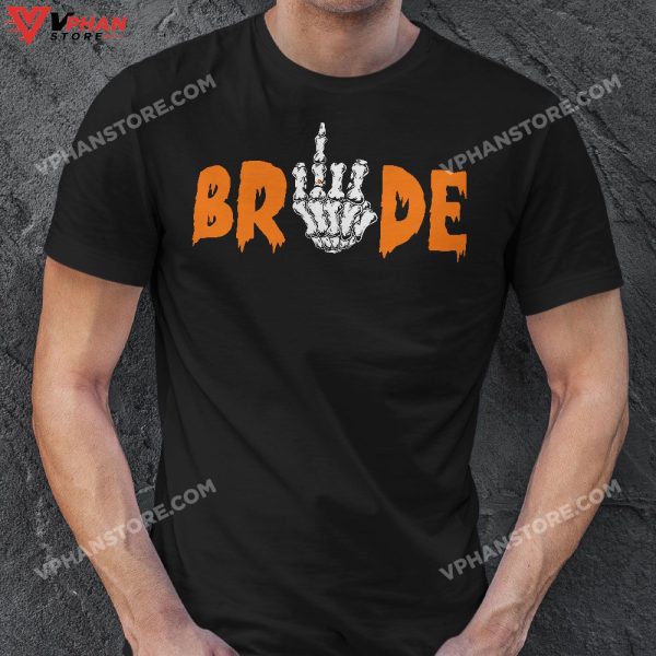 Gothic Skeleton Bride Wedding Just Married Spooky Halloween T-Shirt