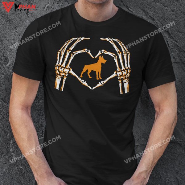 Gothic Skeleton Dobermann Halloween Spooky Costume T-Shirt