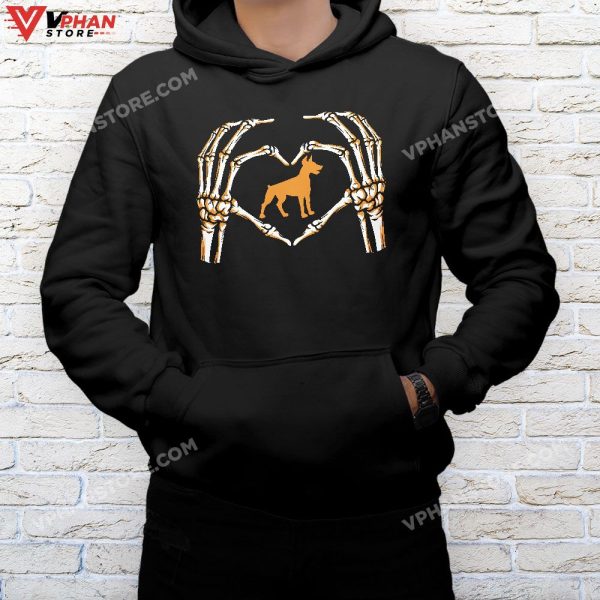 Gothic Skeleton Dobermann Halloween Spooky Costume T-Shirt