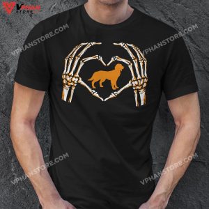 Gothic Skeleton golden retriever Halloween Spooky Costume T Shirt 1