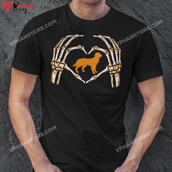 Gothic Skeleton Golden Retriever Halloween Spooky Costume T-Shirt