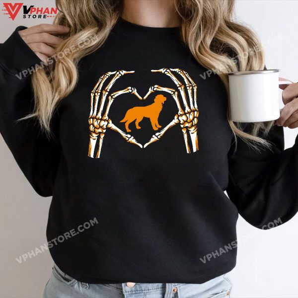 Gothic Skeleton Golden Retriever Halloween Spooky Costume T-Shirt