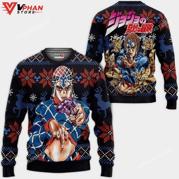 Guido Mista Anime Jjba Xmas Ugly Christmas Sweater