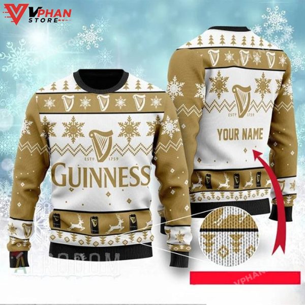 Guinness Beer Personalized Xmas Ugly Christmas Sweater