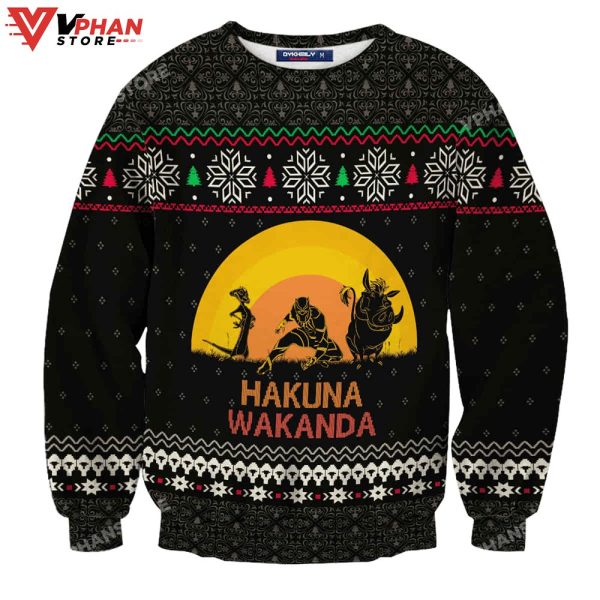 Hakuna Wakanda Lion King Winter Ugly Christmas Sweater