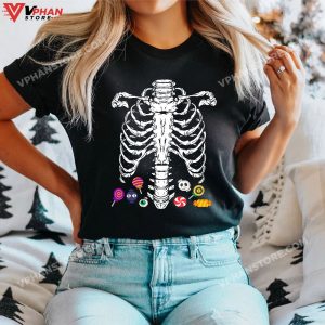 Halloween Candy Xray Skeleton Costume for Men Women Kid Boys T Shirt 1