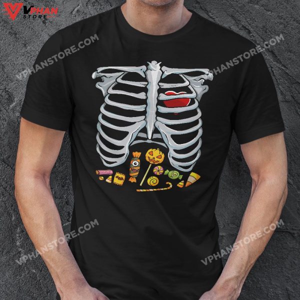 Halloween Costume XRay Skeleton Rib Heart Candy Adult Kids T-Shirt