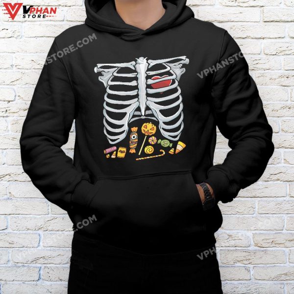 Halloween Costume XRay Skeleton Rib Heart Candy Adult Kids T-Shirt