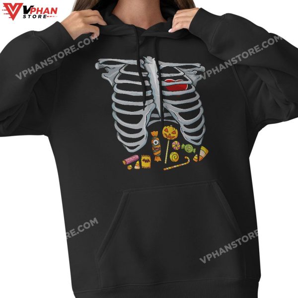 Halloween Costume XRay Skeleton Rib Heart Candy Adult Kids T-Shirt