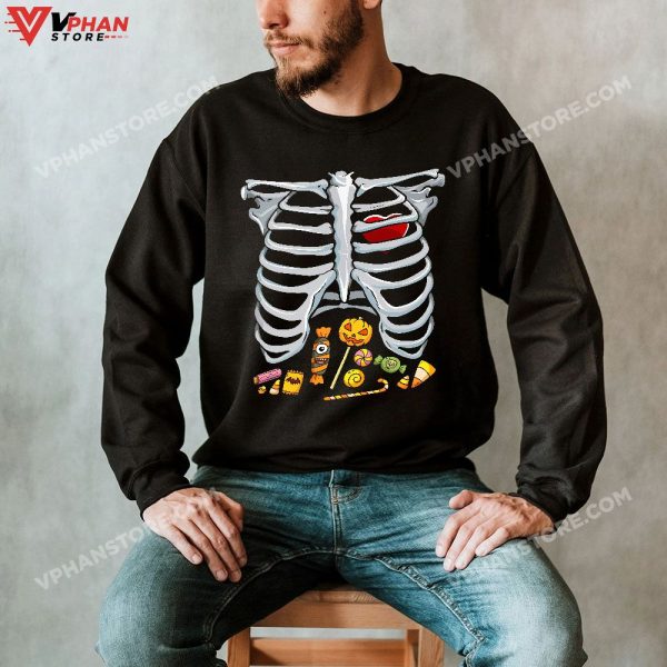 Halloween Costume XRay Skeleton Rib Heart Candy Adult Kids T-Shirt